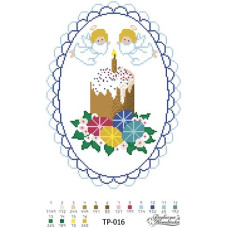 ТР016пн2434k Барвиста вишиванка Набір для вишивки бісером - Великодній рушник 24x34 см, габардин