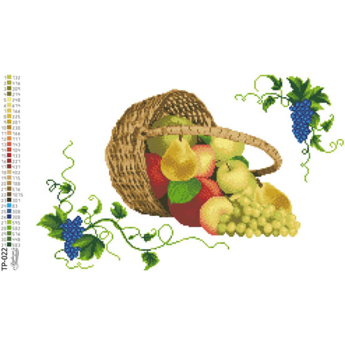 ТР022пн5032k Барвиста вишиванка Набір для вишивки бісером - Спасівський рушник 50x32 см (габардин, білий)