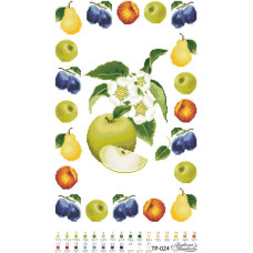 ТР024пн3250k Барвиста вишиванка Набір для вишивки бісером - Спасівський рушник 32x50 см (габардин, білий)