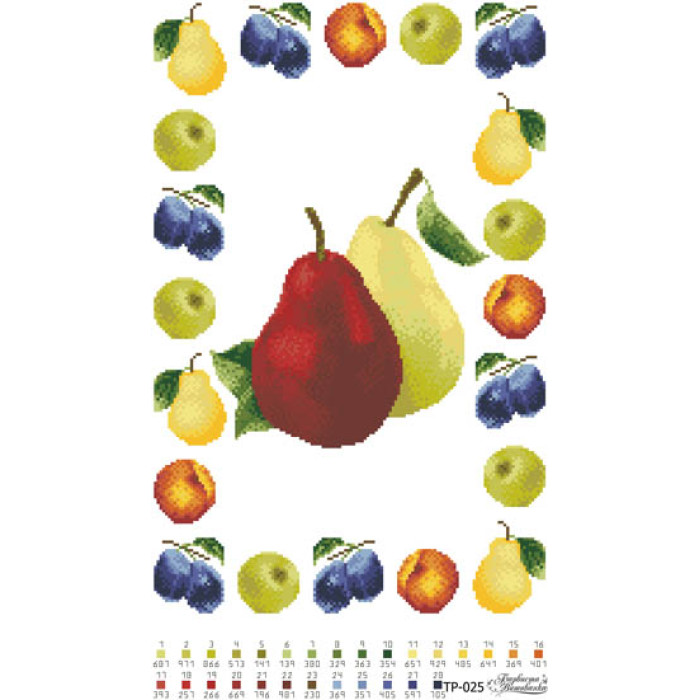 ТР025пн3250k Барвиста вишиванка Набір для вишивки бісером - Спасівський рушник 32x50 см (габардин, білий)