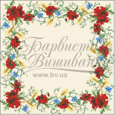 ТР031пБ5555i Барвиста вишиванка Набір для вишивки друкованим хрестиком - Спасівська скатертина Польова 23x34 см (схема на габардині)