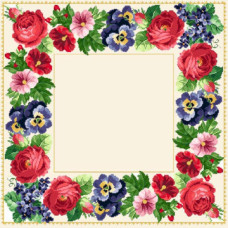 ТР036аМ6262k Барвиста вишиванка Набір для вишивки бісером - Скатертина Королівська 90х90 (атлас, бежевий)