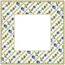 ТР037аБ5959k Барвиста вишиванка Набір для вишивки бісером - Скатертина Квіткові Візерунки 80х80 (атлас, білий)