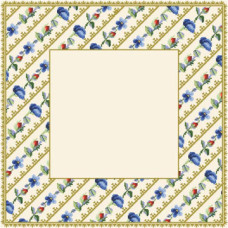 ТР037аМ5959k Барвиста вишиванка Набір для вишивки бісером - Скатертина Квіткові Візерунки 80х80 (атлас, бежевий)