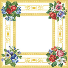 ТР039аБ5858k Барвиста вишиванка Набір для вишивки бісером - Скатертина Безконечник 80х80 (атлас, білий)