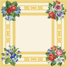 ТР039аМ5858k Барвиста вишиванка Набір для вишивки бісером - Скатертина Безконечник 80х80 (атлас, бежевий)