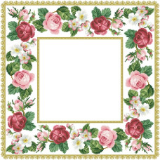 ТР043аБ5454k Барвиста вишиванка Набір для вишивки бісером - Скатертина Ніжний аромат 80х80 (атлас, білий)