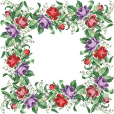 ТР045пБ5454k Барвиста вишиванка Набір для вишивки бісером - Скатертина Барви весни 75х75 (габардин, білий)