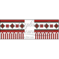 ТР064пн1025k Барвиста вишиванка Набір для вишивки бісером - Рушничок для Весільних букетів та декору 10х25 (габардин, білий)