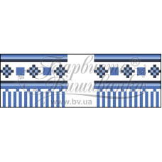 ТР068пн1025k Барвиста вишиванка Набір для вишивки бісером - Рушничок для Весільних букетів та декору 10х25 (габардин, білий)