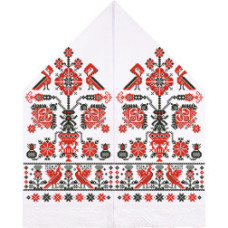 ТР071дн3099k Барвиста вишиванка Набір для вишивки бісером - Рушник для Весільних Ікон 28х120 (домоткане полотно, білий)