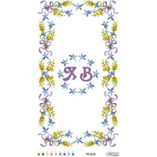 ТР074пн3360k Барвиста вишиванка Набір для вишивки бісером - Великодній рушник 33x60 см, габардин