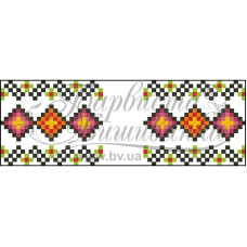 ТР134пн1025k Барвиста вишиванка Набір для вишивки бісером - Рушничок для Весільних букетів та декору 10х25 (габардин, білий)