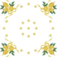 ТР147пБ5252k Барвиста вишиванка Набір для вишивки бісером - Новорічна скатертина Дзвіночки 75х75 (габардин, білий)