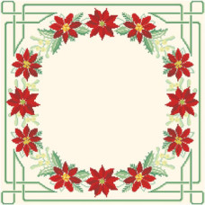 ТР150аМ5252k Барвиста вишиванка Набір для вишивки бісером - Новорічна скатертина Фантазія 80х80 (атлас, бежевий)