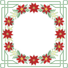 ТР150пБ5252k Барвиста вишиванка Набір для вишивки бісером - Новорічна скатертина Фантазія 75х75 (габардин, білий)