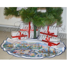 ТР156аБ9999i Барвиста вишиванка Набір для вишивки друкованим хрестиком - Спідничка під ялинку Чарівна ковзанка 100 см (атлас)
