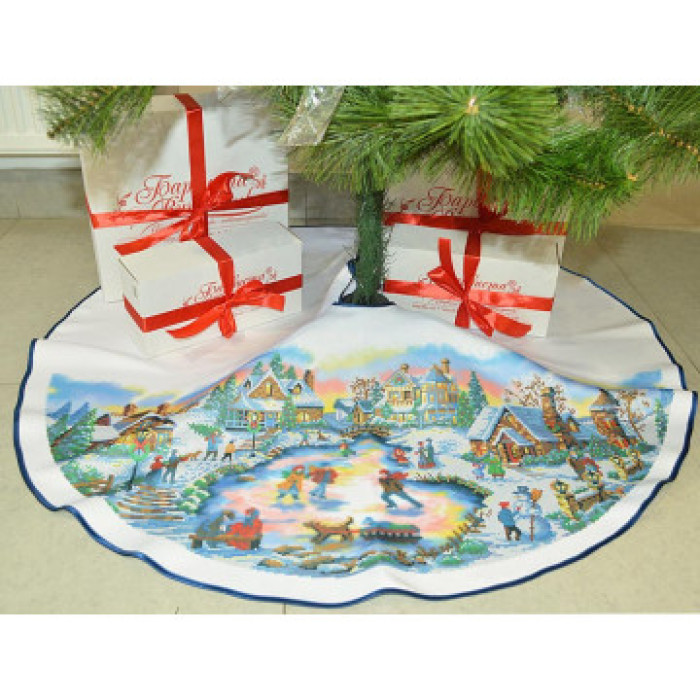 ТР158аБ9999k Барвиста вишиванка Набір для вишивки бісером - Пошита спідничка під ялинку Вечірня ковзанка 100 см (атлас, білий) ТР158аБ9999k Барвиста вишиванка Набір для вишивки бісером - Пошита спідничка під ялинку Вечірня ковзанка 100 см (атлас, білий)