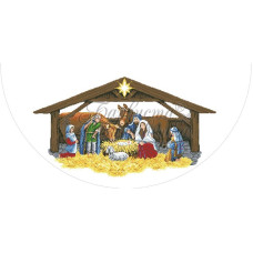 ТР162аБ9999i Барвиста вишиванка Набір для вишивки друкованим хрестиком - Спідничка під ялинку Різдвяний вечір 100 см (атлас)