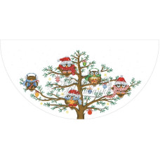 ТР168аБ9999i Барвиста вишиванка Набір для вишивки друкованим хрестиком - Спідничка під ялинку Новорічні сови 100 см (атлас)