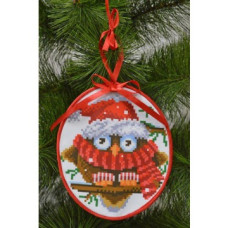 ТР181аБ1416k Барвиста вишиванка Набір для вишивки бісером - Пошита новорічна іграшка Мовчун  14x16 см (атлас)