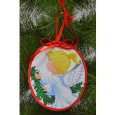 ТР219аБ1416k Барвиста вишиванка Набір для вишивки бісером - Пошита новорічна іграшка Добрий ангел 14x16 см (атлас)