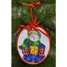 ТР221аБ1416k Барвиста вишиванка Набір для вишивки бісером - Пошита новорічна іграшка Баритон 14x16 см (атлас)