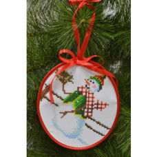 ТР224аБ1416k Барвиста вишиванка Набір для вишивки бісером - Пошита новорічна іграшка Фінансист 14x16 см (атлас)