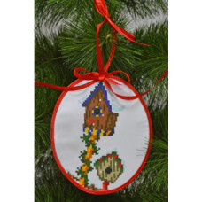 ТР225аБ1416k Барвиста вишиванка Набір для вишивки бісером - Пошита новорічна іграшка Шпаківні 14x16 см (атлас)