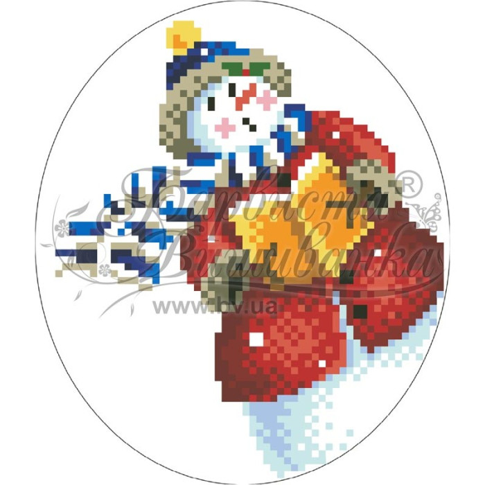 ТР226аБ1416k Барвиста вишиванка Набір для вишивки бісером - Пошита новорічна іграшка Сопрано 14x16 см (атлас)