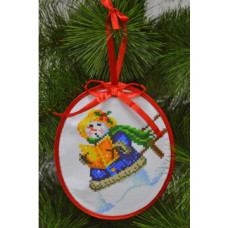 ТР227аБ1416k Барвиста вишиванка Набір для вишивки бісером - Пошита новорічна іграшка Тенор 14x16 см (атлас)