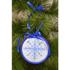 ТР231аБ1010k Барвиста вишиванка Набір для вишивки бісером - Пошита новорічна іграшка Новорічна сніжинка 10x10 см (атлас)