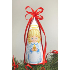 ТР236аБ1418k Барвиста вишиванка Набір для вишивки бісером - Пошита новорічна верхівка на ялинку Різдвяний ангел 14x18 см (атлас)