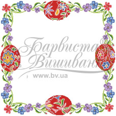 ТР246аБ5252i Барвиста вишиванка Набір для вишивки друкованим хрестиком - Великодня скатертина 80x80 см (атлас)