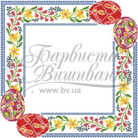 ТР258пБ5252i Барвиста вишиванка Набір для вишивки друкованим хрестиком - Великодня скатертина 75x75 см, (схема на габардині)