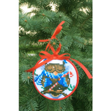 ТР367аБ1010k Барвиста вишиванка Набір для вишивки бісером - Пошита новорічна іграшка Сонька  10x10 см (атлас)