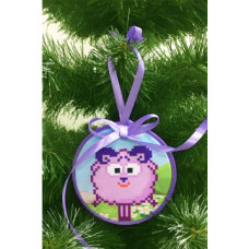 ТР376аБ1010k Барвиста вишиванка Набір для вишивки бісером - Пошита новорічна іграшка Бараш 10x10 см (атлас)