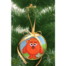 ТР380аБ1010k Барвиста вишиванка Набір для вишивки бісером - Пошита новорічна іграшка Копатович 10x10 см (атлас)