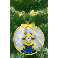 ТР386аБ1414k Барвиста вишиванка Набір для вишивки бісером - Пошита новорічна іграшка Стюарт 14x14 см (атлас)