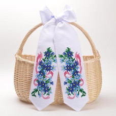 ТР403дн1199k Барвиста вишиванка Набір для вишивки бісером - Великодній бант 11x145 см, домоткане полотно