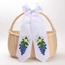 ТР404пн1199k Барвиста вишиванка Набір для вишивки бісером - Спасівський бант 11x145 см (габардин, білий)