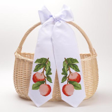 ТР406пн1199k Барвиста вишиванка Набір для вишивки бісером - Спасівський бант 11x145 см (габардин, білий)