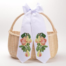 ТР407пн1199k Барвиста вишиванка Набір для вишивки бісером - Спасівський бант 11x145 см (габардин, білий)