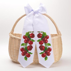 ТР408пн1199k Барвиста вишиванка Набір для вишивки бісером - Спасівський бант 11x145 см (габардин, білий)