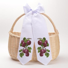 ТР409дн1199k Барвиста вишиванка Набір для вишивки бісером - Спасівський бант 11x145 см (домоткане полотно, білий)