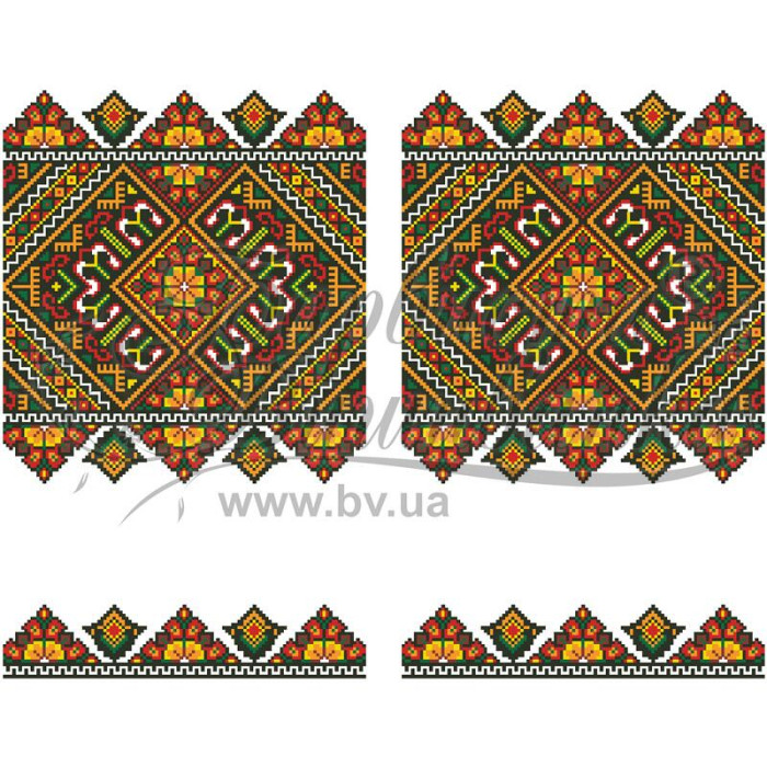 ТР460пн3099k Барвиста вишиванка Набір для вишивки бісером - Рушник для Весільних Ікон 28х120 (габардин, білий)