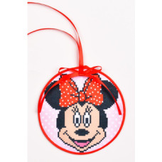 ТР492аБ1414k Барвиста вишиванка Набір для вишивки бісером - Пошита новорічна іграшка Мінні Маус 14x14 см (атлас)