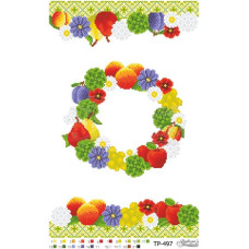 ТР497дн3250k Барвиста вишиванка Набір для вишивки бісером - Спасівський рушник 29x50 см (домоткане полотно, білий)