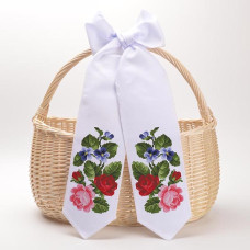 ТР526пн1199k Барвиста вишиванка Набір для вишивки бісером - Великодній бант 11x145 см, габардин