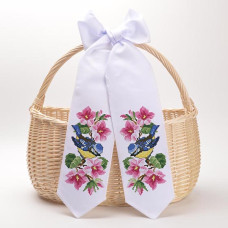 ТР527пн1199k Барвиста вишиванка Набір для вишивки бісером - Великодній бант 11x145 см, габардин